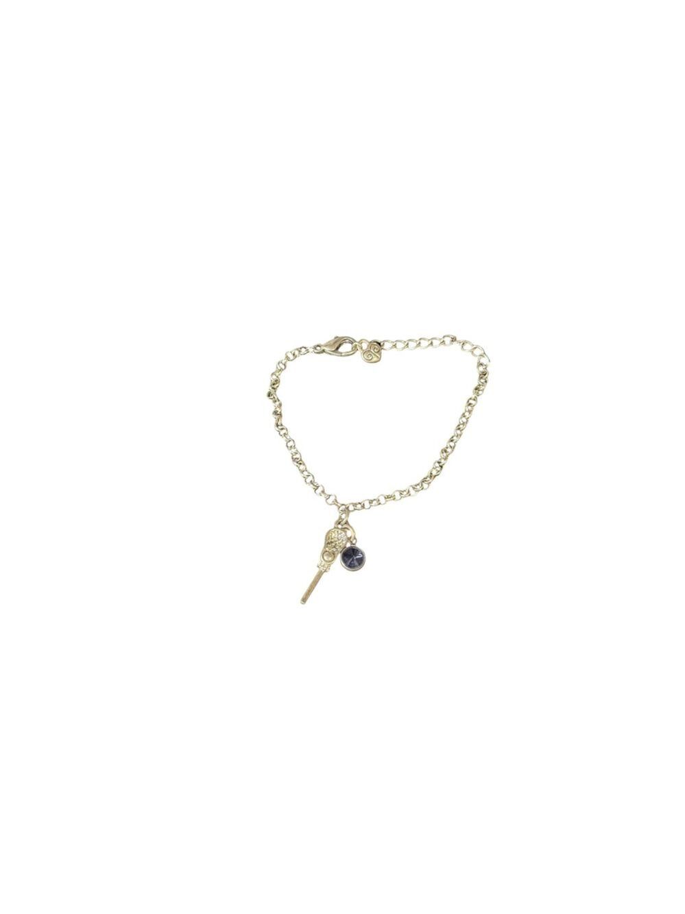 Women's Unbranded Silver Tone Lacrosse Stick Charm Bracelet One Size